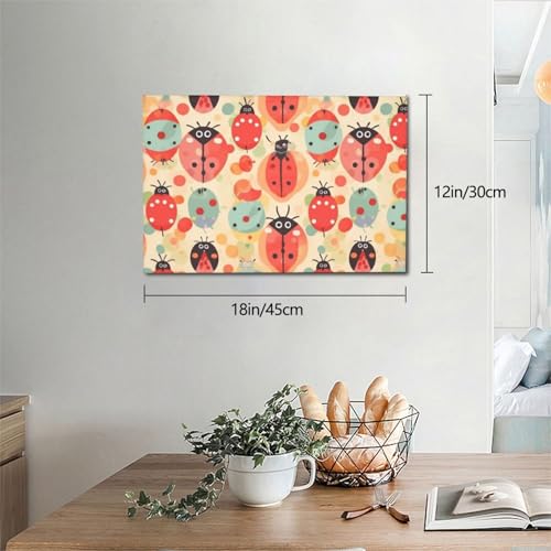 Impression sur toile coccinelles de qualité supérieure prête à être accrochée