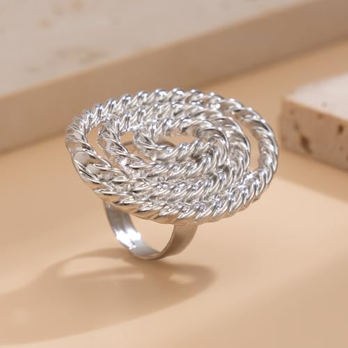 Stackable Geometric Sea Star Chunky Ring Engagement Wedding Promise4
