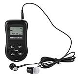 Radio FM digital portátil, pantalla LCD Mini radio digital personal con auriculares Radio digital portátil con cordón,radio portátil portátil de bolsillo con auriculares, radio personal para deportes