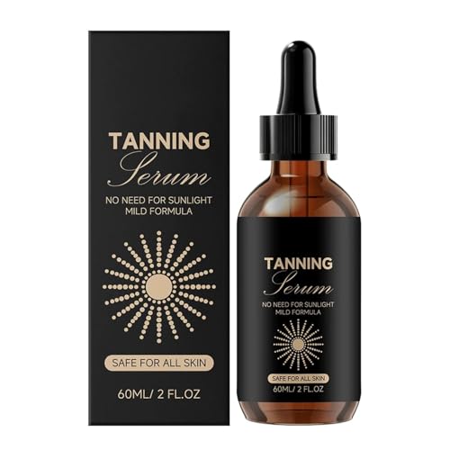 Tanning Face Drops - Premium 60ml Liquid, Streak Free Natural Dark Bronzers, Deep Hydrating Summer Skin Tanners, Gradual Tone Building Color Solutions - For Adult Women Men Vacation Parties