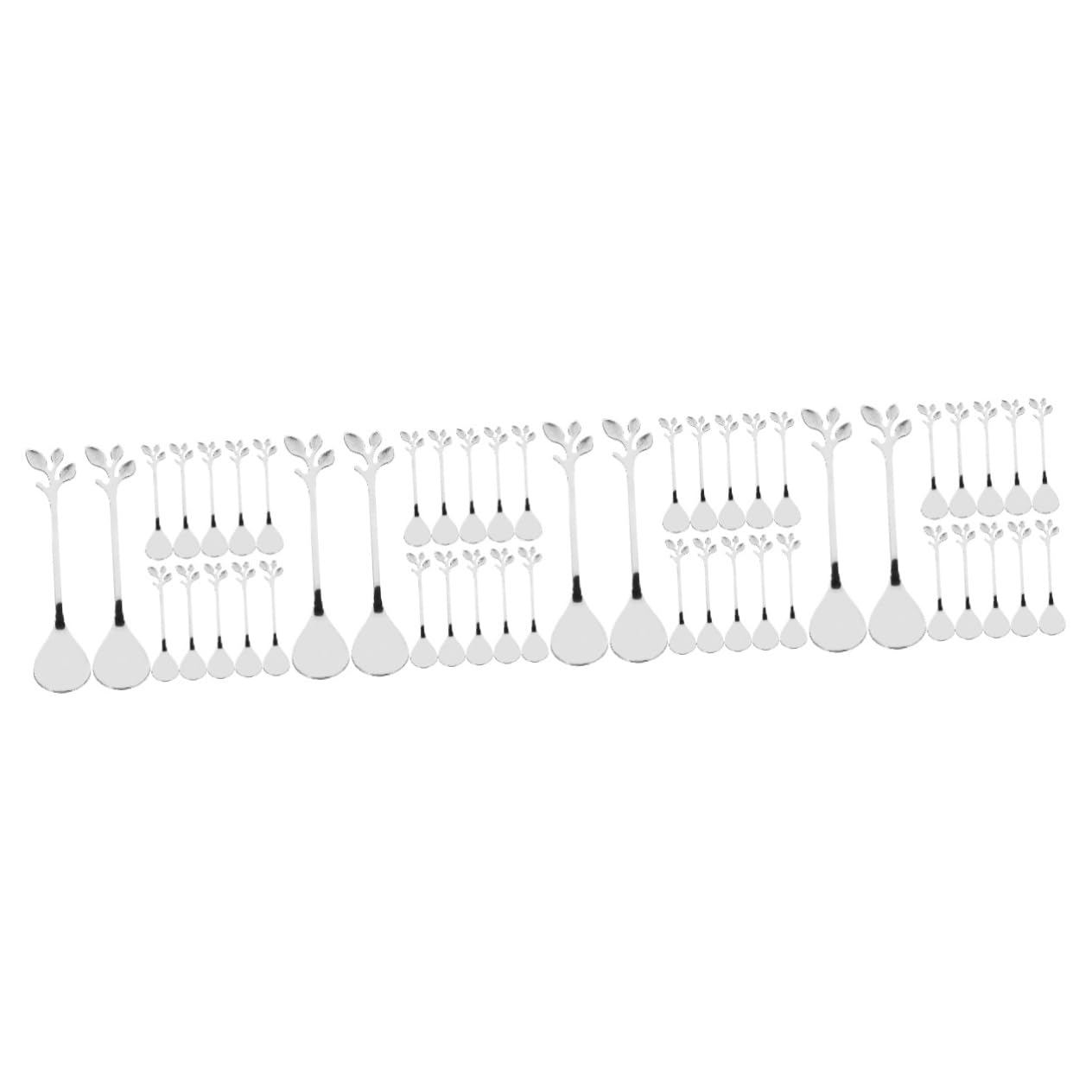 48piezas Cucharas De Mezcla De Acero Inoxidable De Cucharas Para Cócteles Diseño De Utensilios De Cocina Multiusos Para Bebidas y Postres Para Bares y Hogares