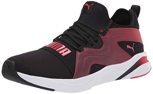 PUMA Men's SOFTRIDE Rift Running Shoe, Black-High Risk Red, 13