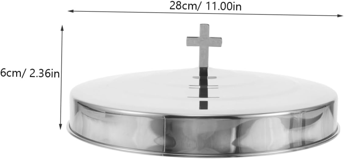 Religious Communion Plate Stainless Steel Plate Pie Pan Portable Decor Versatile Serving Dish