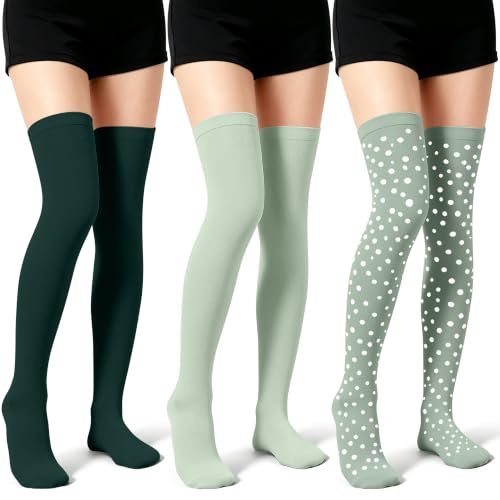 Image of CHARMKING 3 Pairs Thigh High Compression Socks for Women and Men 15-20 mmHg Boost Circulation and All Day Comfort