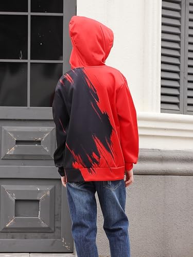 Idgreatim 6-14T Boys Zip Up Hoodies Kids 3D Graphic Hoody Sweatshirt Zipper Pullover with Pockets