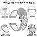 Universal 18mm 20mm 22mm 24mm Width Silicone Watch Band Replacement, Quick Release Rubber Watch Bands for Men & Women (20mm, Grey-White)