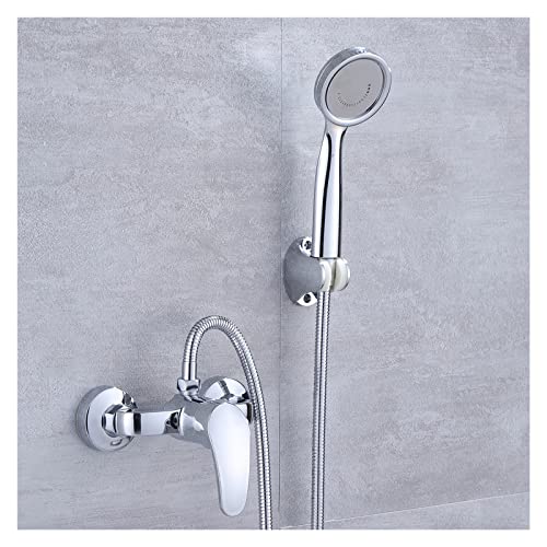 Vanne de commande de douche robuste avec mitigeur argenté et douchette de bain - 8