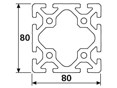 Profil aluminiowy 80 x 80S typ I 8 rowków (ci??ki), srebrny anodowany. Profil aluminiowy 80 x 80 profile aluminiowe 80 x 80 profil systemowy monta?owy 500 mm