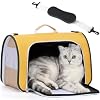 A 4 Pet Cat Carrier, Airline Approved Pet Carrier for Small Medium Cats Dogs Puppy with Safety Tether, Lightweight EVA Soft-Sided Bag, Anti-Collapse for Plane Car Train Vet