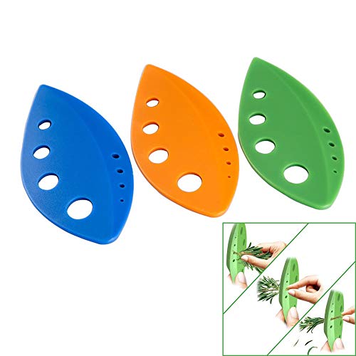 Leaf Herb Stripper, BPA-Free Plastic Holes Vegetable Leaf Separator Stripping Tool for Chard,Collard Greens,Kale,Basil,Leafy Green,Rosemary Herb and More,Kitchen Gadgets,3 Pcs Assorted Color
