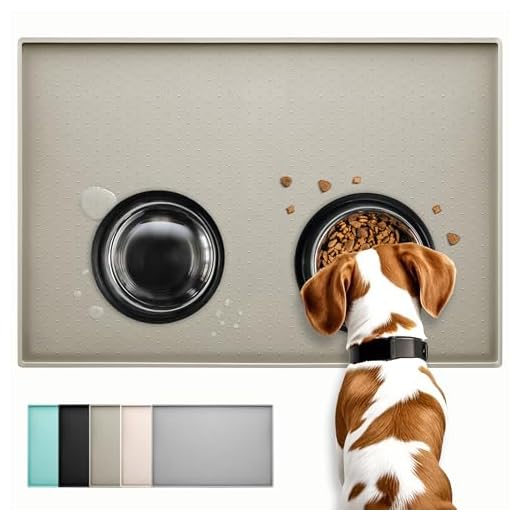 Conlun Alfombra Alimentación para Perros,Silicona Alfombrilla para Comedero, Diseño Antideslizante,Borde Elevado para Evitar Que Se derrame Agua o Alimentos, Apto para Lavavajillas, Fácil de Limpiar