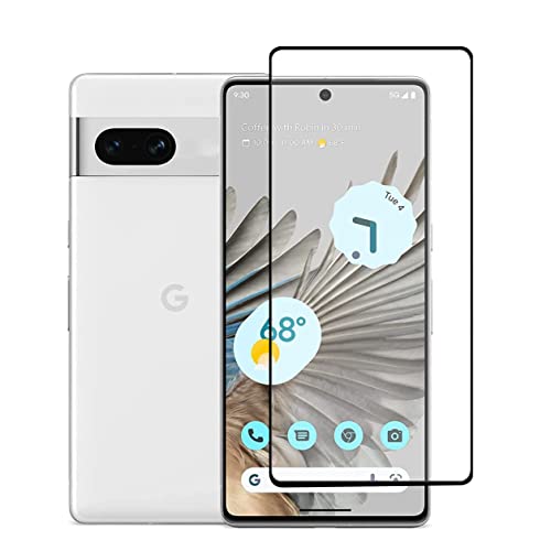 Image of Advanced Premium Tempered Glass Screen Protector For Google Pixel 7A (Black, Pack of 1) | Full Glue Edge to Edge Coverage with Easy Installation Kit