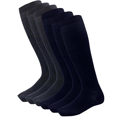 Chaussettes longues en fil d'Écosse respirantes et renforcées aux talons et pointes