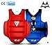 RDX Boxing Chest Guard Reversible, Kickboxing MMA Muay Thai Body Protector, Sparring Training Punching, Adjustable Shield, Martial Arts Upper Belly Rib Pad, Taekwondo Vest (Red, S/M)