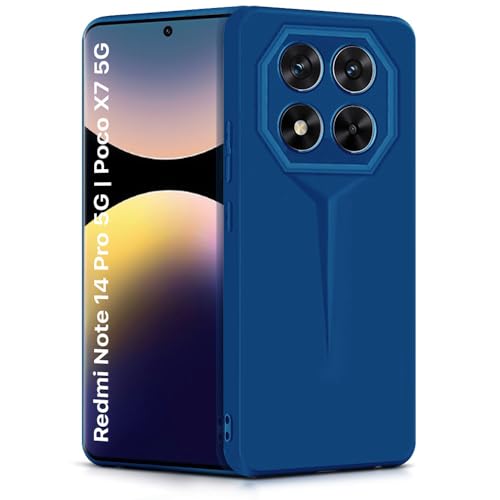 Image of WOW IMAGINE Slim Back Cover for Redmi Note 14 Pro 5G | Poco X7 5G | Blade Series Ultra Thin Case with Lightweight Design | Camera Protection | Soft Matte Silicone Flexible Mobile Case - Blue