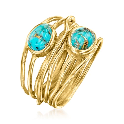 Image of Ross-Simons Gemstone Highway Ring in 18kt Gold Over Sterling