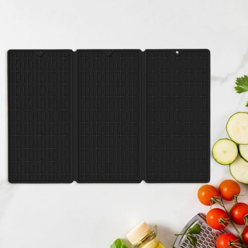 Esterilla de secado de platos de silicona y base plegable grande 4