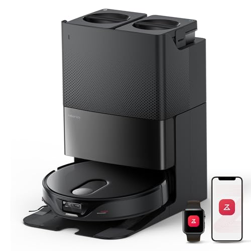 Image of roborock Qrevo Slim Robot Vacuum and Mop Combo, 8.2cm Ultra-Slim, 3D Sensing Tech, 11,000Pa Suction, Black