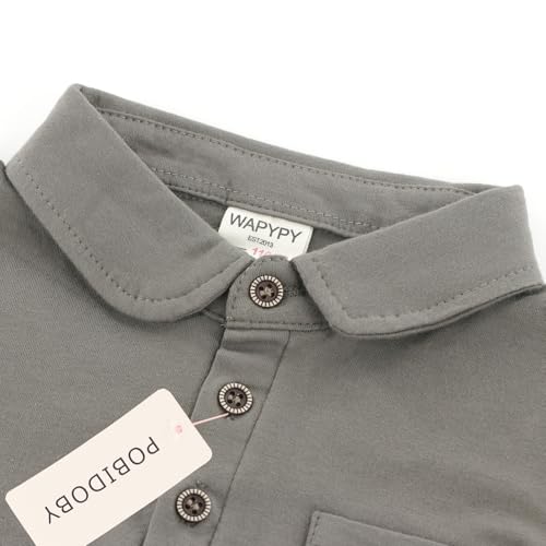 Short Sleeve Polo Shirts for Boys, School Uniform Shirt, Button Closure2