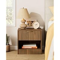 Apetaccat Small Bedside Table,39x28x39cm, Farmhouse Wooden Bedside Cabinet with Drawer,Kids Bedside Table Nightstand for Bedroom,Living Room,Office,Walnut