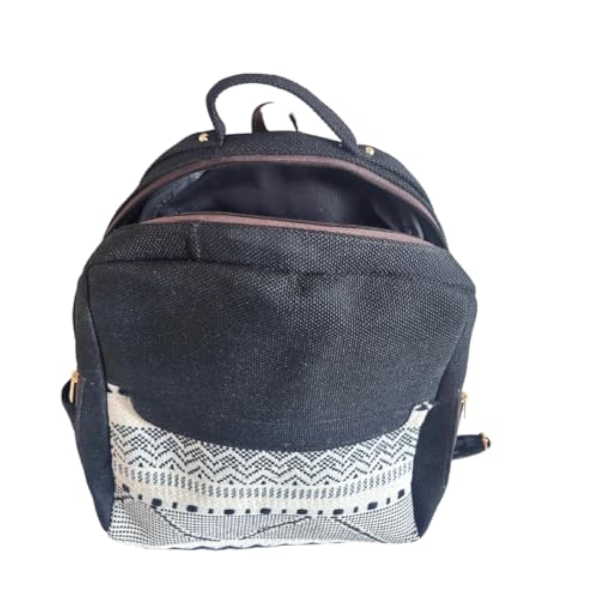 Premium Geometric Pattern Jute Laptop Backpack