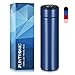 flintronic Taza de Viaje, Termo Taza 500ML Travel Mug, Frasco de Vacío de Acero Inoxidable, Pantalla LED Táctil Inteligente con Temperatura, Térmica de Doble Pared, Aislado al Vacío - Azul