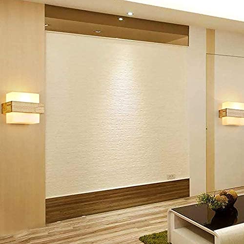 Lámpara E27 cuadrada de madera para iluminar paredes oscuras del comedor 5