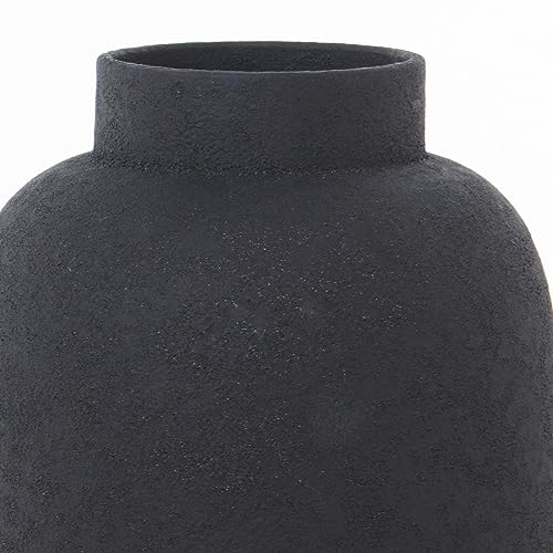 Vase en céramique noir de table texture sable pour valoriser vos fleurs - 3