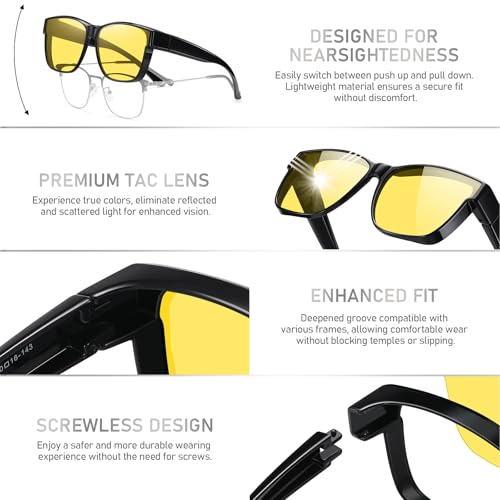 HAOLOTA Over Glasses Sunglasses for Women Men Polarized Square Fit Over Shades for Driving UV400 Protection2