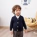 Feidoog Infant Baby Boys Cardigan Crochet Sweater V-Neck，Toddler Knit Button up Knitted Pattern Pullover Sweatshirt,Blue,6-12M
