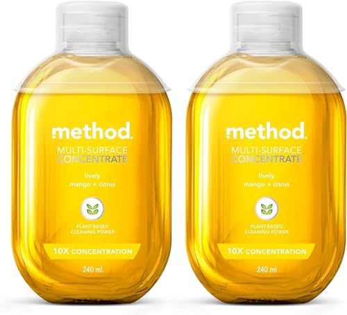 Method Multi Surface Cleaner Concentrate, Lively, Mango + Citrus fragrance, 2X 240ml (Pack of 2)
