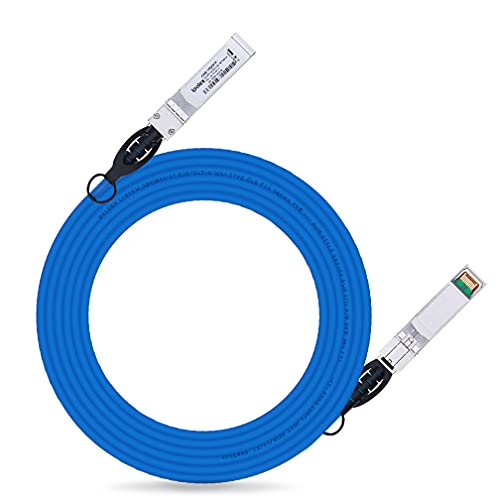 Image of ipolex Colored 10G SFP+ Twinax Cable, Direct Attach Copper(DAC) Passive Cable in Blue, 3m (9.84ft), for Cisco SFP-H10GB-CU3M, Meraki, Ubiquiti, Mikrotik, Intel, Fortinet, Netgear, D-Link, Supermicro