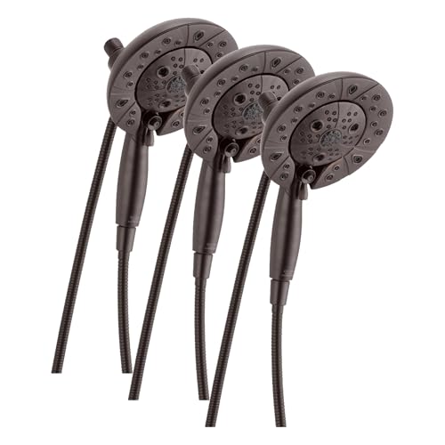 Image of Delta Faucet 5-Spray In2ition Dual Shower Head with Handheld Spray, H2Okinetic Oil Rubbed Bronze Shower Head with Hose, Showerheads, Handheld Shower-Heads, Venetian Bronze 58480-RB-PK | (Pack of 3)