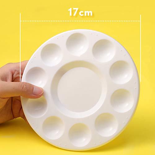 Tavolozza Pittura Rotonda 6 Pezzi - Per Colori A Olio, Acrilici E Acquerelli, Diametro 17cm - Foto 11