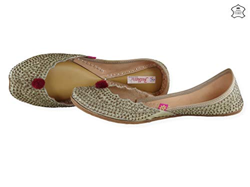 Image of Fulkari Prime Pure Leather Casual Women's Soft Leather Bite and Pinch Free Ladies Jutti Ethnic Mojari