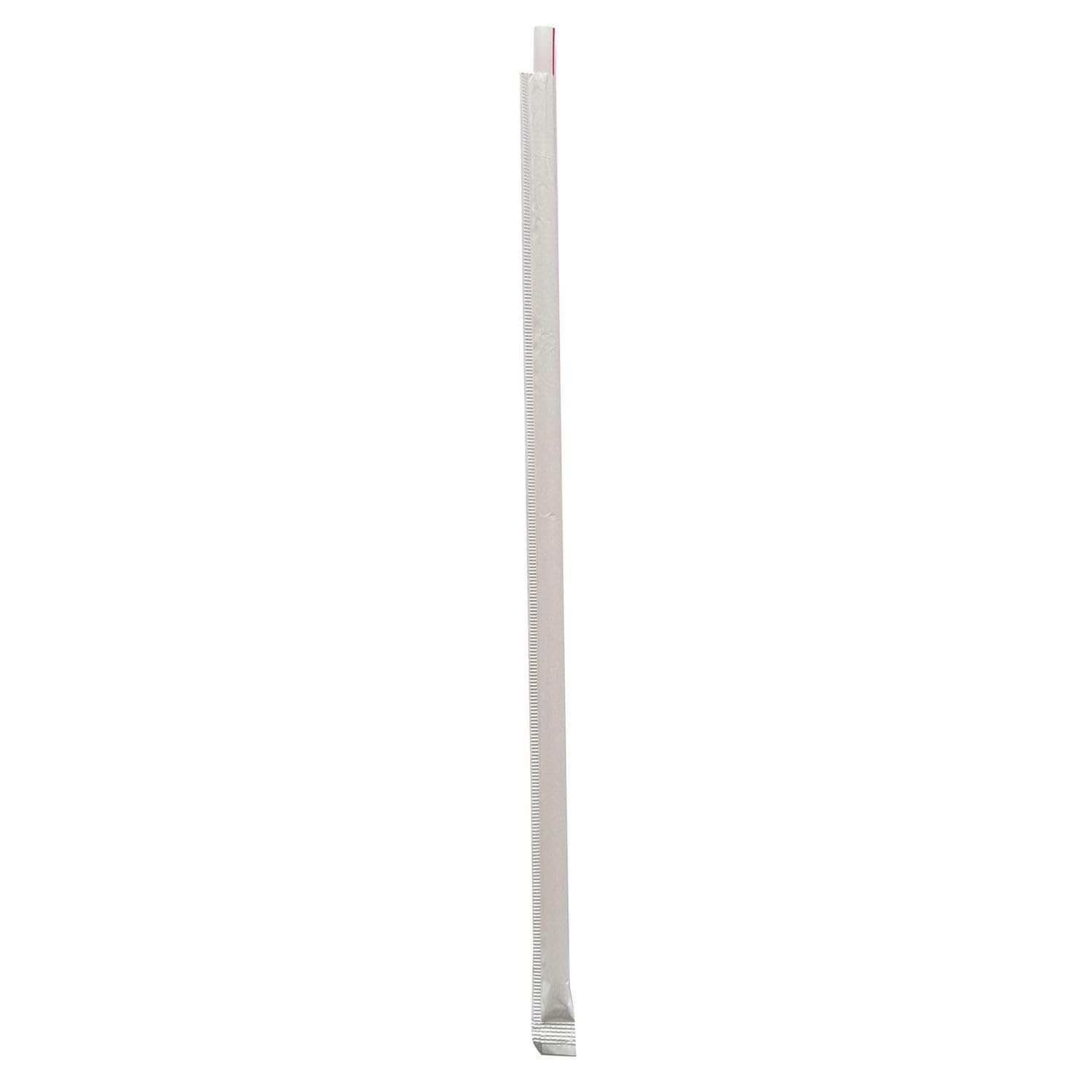 Boardwalk Individually Wrapped Giant Straws, 10.25", Polypropylene, Red/White Striped, Case of 1,200