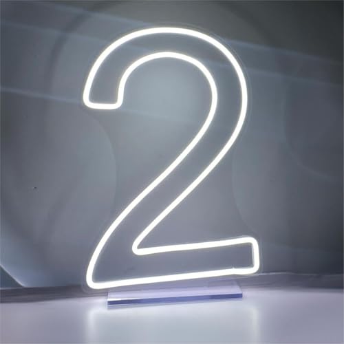 LED Neon Signs Number 2 Birthdays Decor Neon Lights...