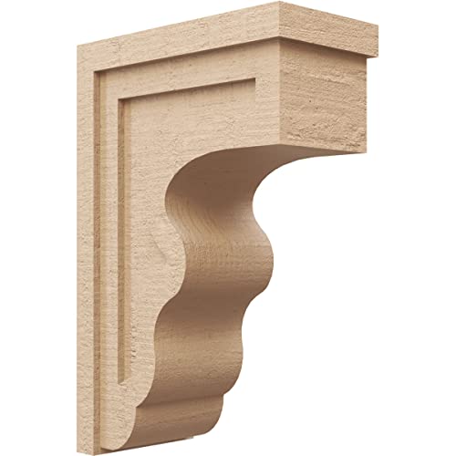 8"W x 16"D x 24"H Classic Highland Rough Cedar Woodgrain TimberThane Corbel, Primed Tan