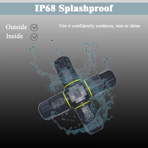 Connecteur de câble extérieur à 3 pôles IP68 avec boîtier de jonction en X 4 voies