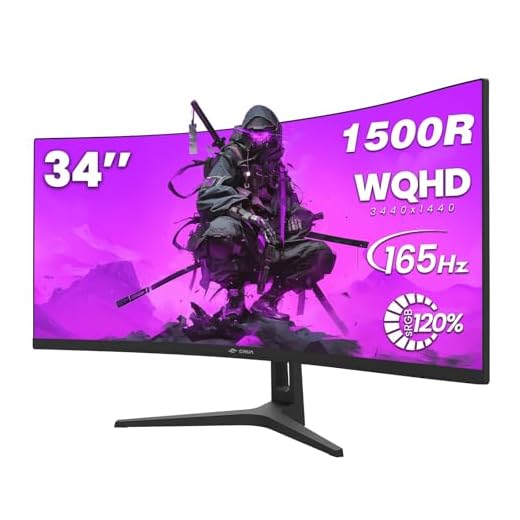 CRUA Monitor De Jogos Curvo De 34 Polegadas, 21:9 Wqhd (3440 * 1440P) 99% Srgb 144Hz 1500R Ultrawide Monitor De Computador Com Suporte Freesync, Hdmi 2.0 E Displayport 1.4, Montável Em Parede/Inclin