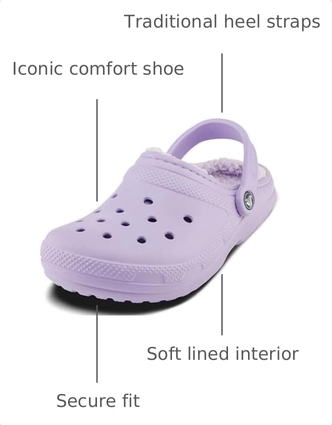 Image of Crocs Unisex-Adult Classic Lined Clog, Lavender /Lavender, 14 Women /12 Men