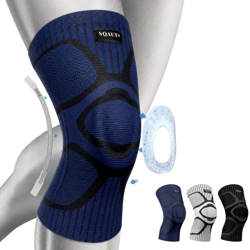 Genouillère de compression haut maintien musculation fitness paire noire