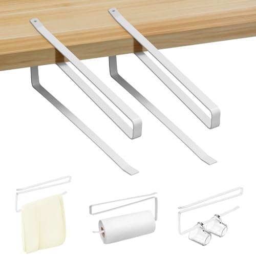 Vicloon Porte Sopalin Mural, 2PCS Porte Rouleau Papier Cuisine Conception en Forme de Z, Porte-Rouleau de Cuisine sans Perçage, Support Sopalin pour Cuisine...