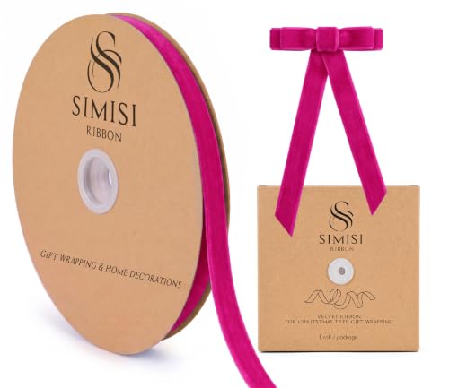 SIMISI RIBBON Velvet Ribbon for Gift Wrapping, Christmas Tree Decorations