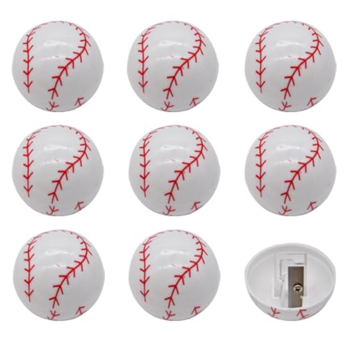 Taille-crayon baseball sphérique de poche en lot de 12 pièces pour écoliers