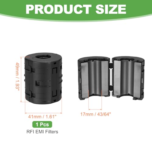 Filtro de supresión de ruido RFI EMI con ferrita clip para cables de audio 2