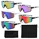 LOEPENLE 5 Stück Sport Sonnenbrille,Polarisiert Fahrradbrille,Fahrradbrille Winddicht,Schnelle Brille Rave Schnelle Radfahrer Brille für Herren Damen,UV400 Laufbrille für Outdooraktivitäten Radfahren