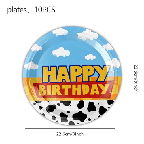 image for Zorpex Cartoon Cowboy Birthday Supplies, Cute Funny Happy Birthday Tab