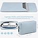 HYZUO 13,3-14 Zoll Laptophülle für MacBook Pro 14 M5/M4/M3/M2/M1 Pro/Max 2026-2021, 13,3" MacBook Air/Pro, 13,5-13,8 Surface Laptop, HP Envy 13, Kunstwildledertasche mit Tasche, Blass Blau