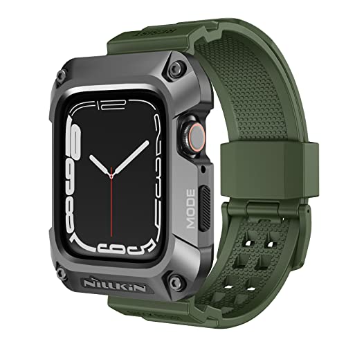Image of Nillkin DynaGuard Wristband Case Compatible with Apple Watch Series 45mm /7 /8 (Grey Green)